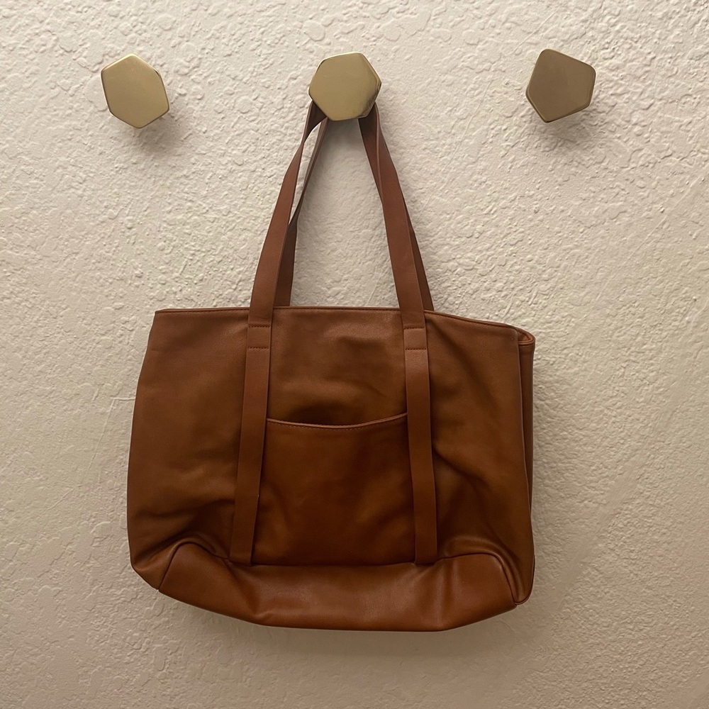 Brown Faux Leather Bag
